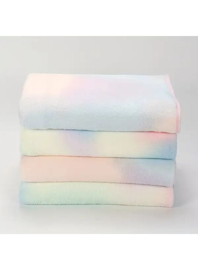 Gradient Pink Hair And Bath Towel Super Absorbent Quick Dry Lightweight Travel - Image 2